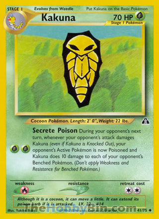 0041 Kakuna Uncommon Neo Discovery