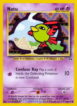 Natu #59/75 Common - Neo Discovery Pokemon card