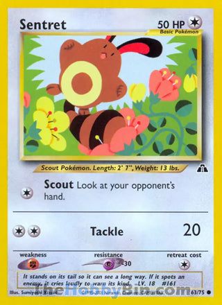 Sentret #63/75 Common - Neo Discovery Pokemon card