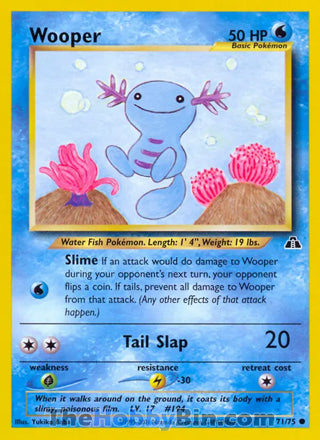 Wooper #71/75 Common - Neo Discovery Pokemon card