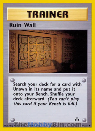Ruin Wall #74/75 Uncommon - Neo Discovery Pokemon card