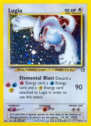 Lugia Neo Genesis Unlimited Holo Rare #9/111