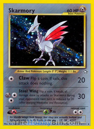 Skarmory Neo Genesis Unlimited Holo Rare #13/111