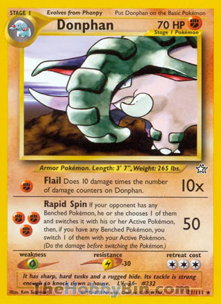 0021 Donphan Rare Neo Genesis