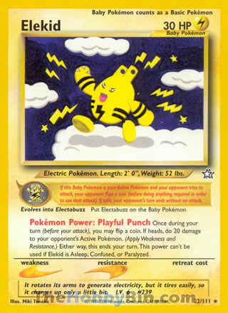 Elekid #22/111 Rare - Neo Genesis Pokemon card