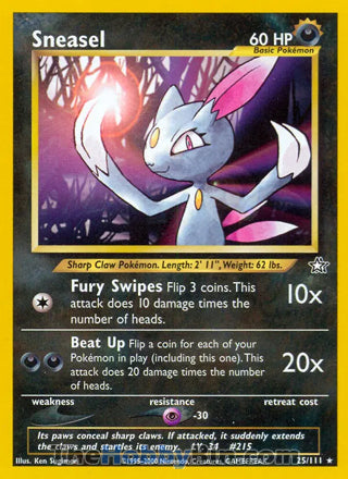 0025 Sneasel Rare Neo Genesis