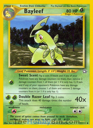 Bayleef Neo Genesis Unlimited Uncommon #29/111