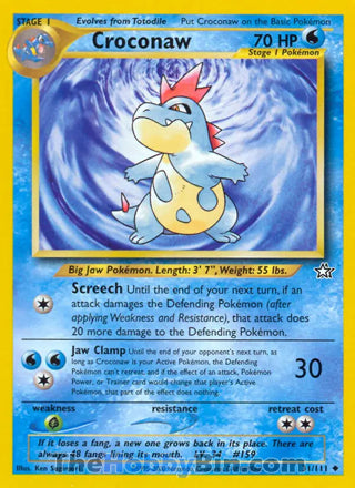 Croconaw #31/111 Uncommon - Neo Genesis Pokemon card