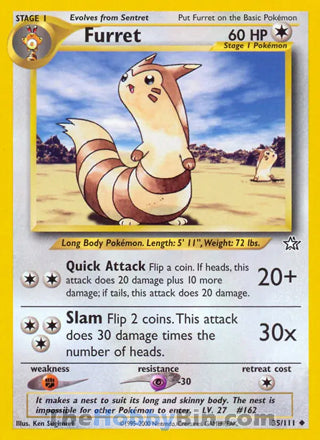 Furret Neo Genesis Unlimited Uncommon #35/111