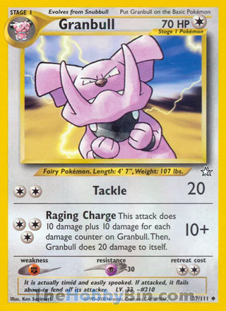 Granbull Neo Genesis Unlimited Uncommon #37/111