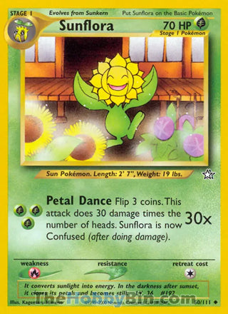 Sunflora #50/111 Uncommon - Neo Genesis Pokemon card