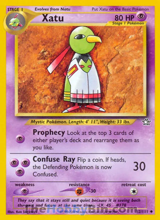 Xatu #52/111 Uncommon - Neo Genesis Pokemon card