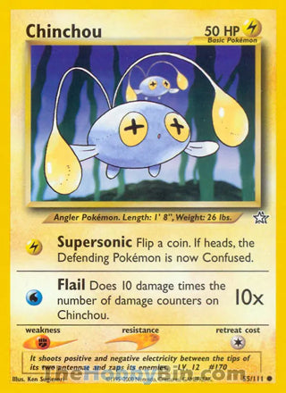 Chinchou #55/111 Common - Neo Genesis Pokemon card