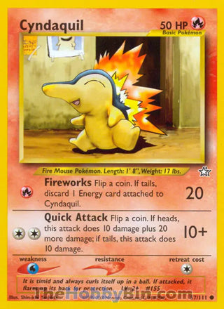 Cyndaquil #57/111 Common - Neo Genesis Pokemon card