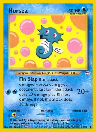 Horsea #62/111 Common - Neo Genesis Pokemon card