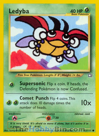 Ledyba #63/111 Common - Neo Genesis Pokemon card