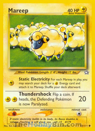 Mareep #65/111 Common - Neo Genesis Pokemon card