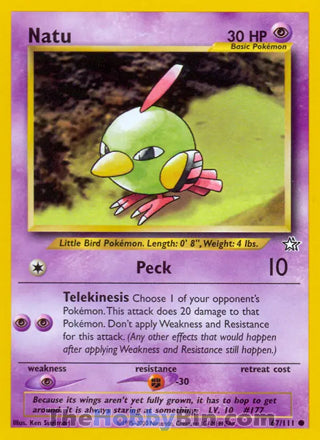 Natu #67/111 Common - Neo Genesis Pokemon card