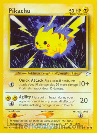 Pikachu #70/111 Common - Neo Genesis Pokemon card