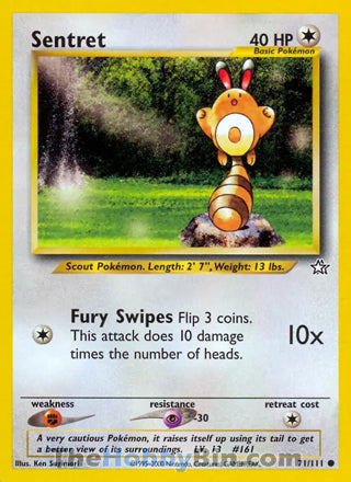 Sentret #71/111 Common - Neo Genesis Pokemon card