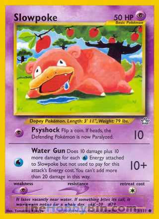 Slowpoke #73/111 Common - Neo Genesis Pokemon card