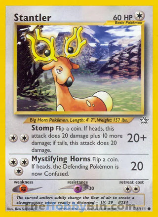 Stantler #76/111 Common - Neo Genesis Pokemon card