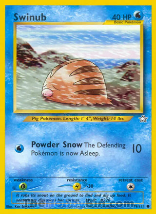 Swinub #79/111 Common - Neo Genesis Pokemon card