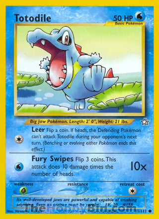Totodile #81/111 Common - Neo Genesis Pokemon card