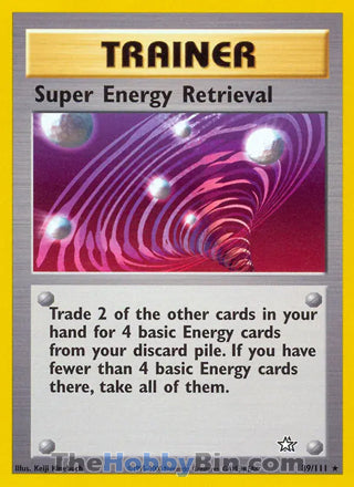 Super Energy Retrieval Neo Genesis Unlimited Rare #89/111