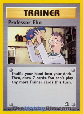 Professor Elm #96/111 Uncommon - Neo Genesis Pokemon card