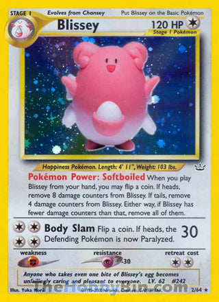 0002 Blissey Holo Rare Neo Revelation