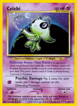 Celebi Neo Revelation Unlimited Holo Rare #3/64