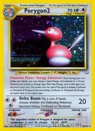 Porygon2 Neo Revelation Unlimited Holo Rare #12/64