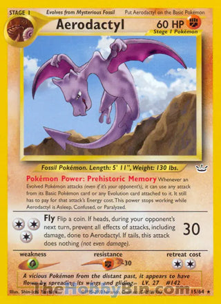 0015 Aerodactyl Rare Neo Revelation