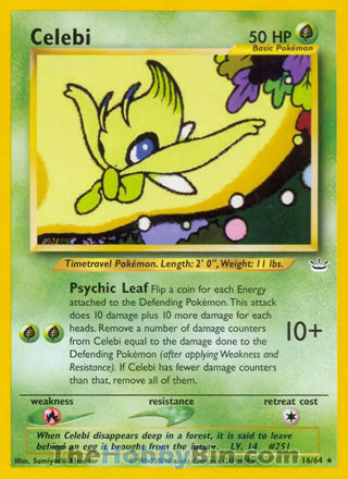 0016 Celebi Rare Neo Revelation
