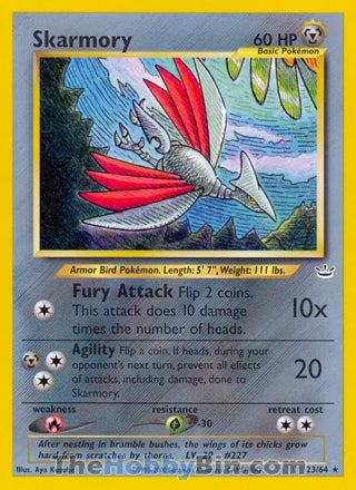 Skarmory Neo Revelation Unlimited Rare #23/64