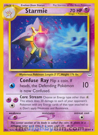 0025 Starmie Rare Neo Revelation