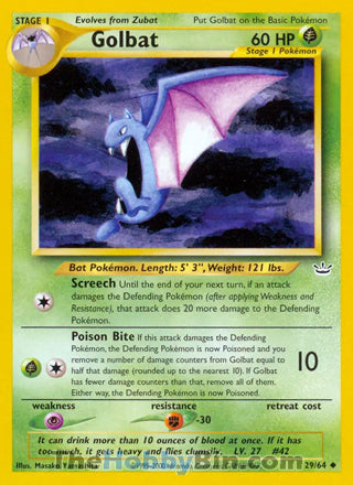 Golbat Neo Revelation Unlimited Uncommon #29/64