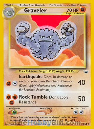 Graveler #30/64 Uncommon - Neo Revelation Pokemon card