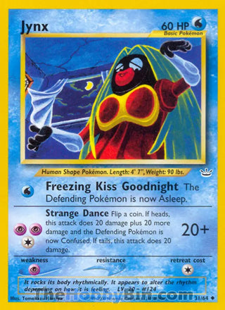 Jynx #31/64 Uncommon - Neo Revelation Pokemon card