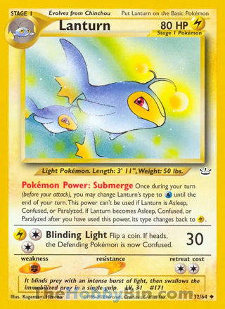 Lanturn #32/64 Uncommon - Neo Revelation Pokemon card