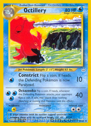 Octillery Neo Revelation Unlimited Uncommon #34/64