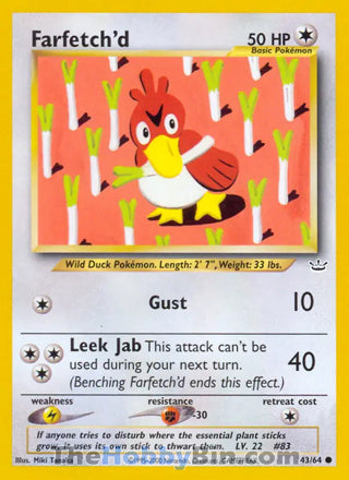 0043 Farfetch'd Common Neo Revelation