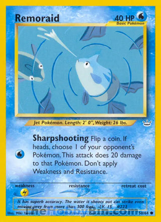 Remoraid #50/64 Common - Neo Revelation Pokemon card
