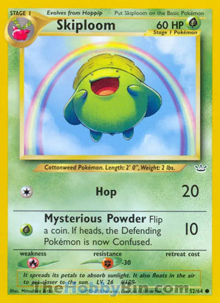 Skiploom #52/64 Common - Neo Revelation Pokemon card