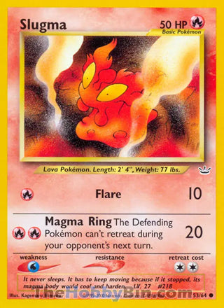 Slugma #53/64 Common - Neo Revelation Pokemon card
