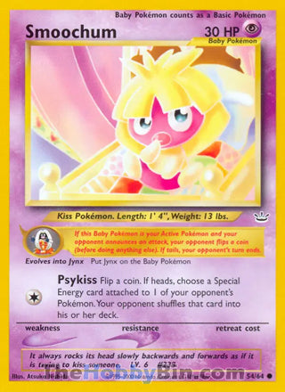 Smoochum #54/64 Common - Neo Revelation Pokemon card