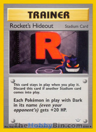 Rocket's Hideout #63/64 Uncommon - Neo Revelation Pokemon card