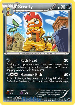 Scrafty #74/99 Holo Rare - Next Destinies Pokemon card