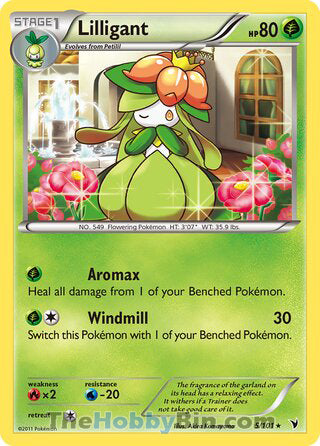 Lilligant #5/101 Rare - Noble Victories Pokemon card
